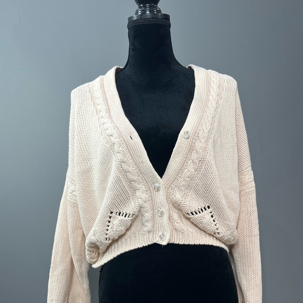 Vintage Pale Pink Cropped Cardigan